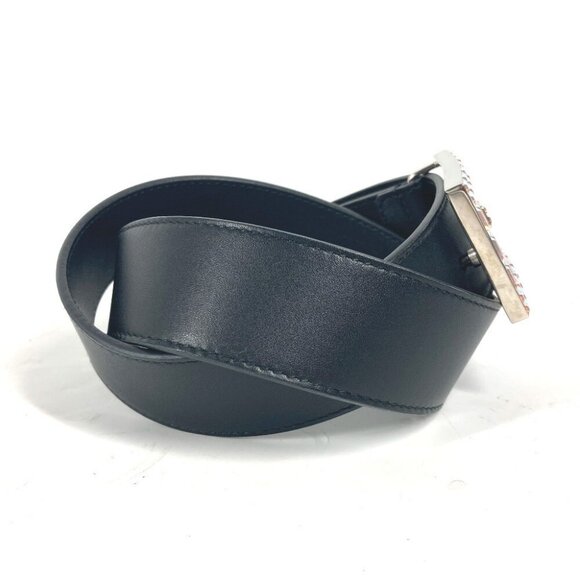 GUCCI 550106 Sequin GG logo crystal belt Leather Black